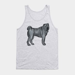 Cute Blue Sharpei Dog Tank Top